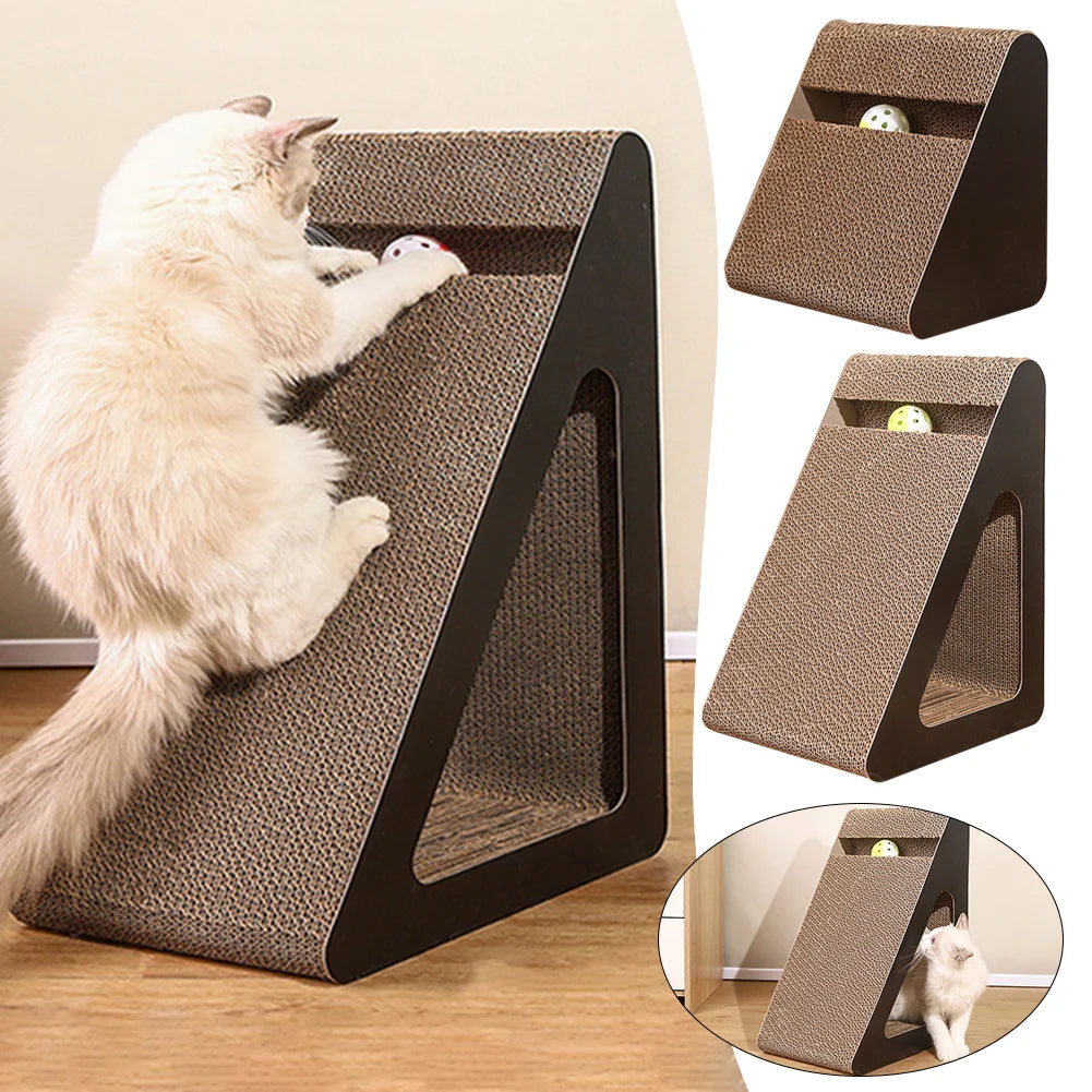 2-in-1 Triangle Cat Scratcher with Spinning Balls medium by HitMyNeed