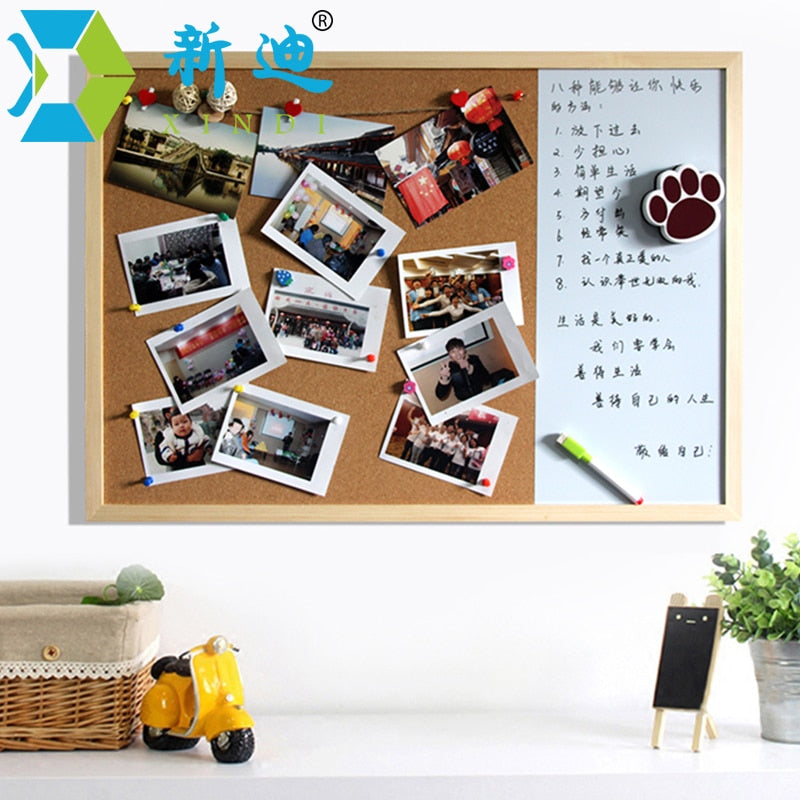 2-in-1 Whiteboard and Corkboard Desk & Wall Set by HitMyNeed