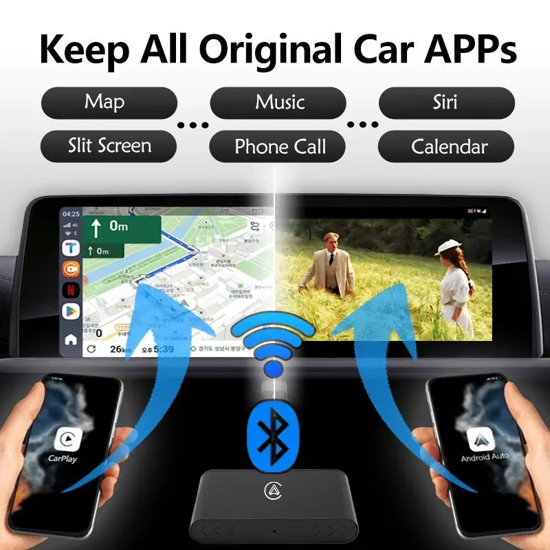 2-in-1 Wireless CarPlay & Android Auto Adapter by HitMyNeed