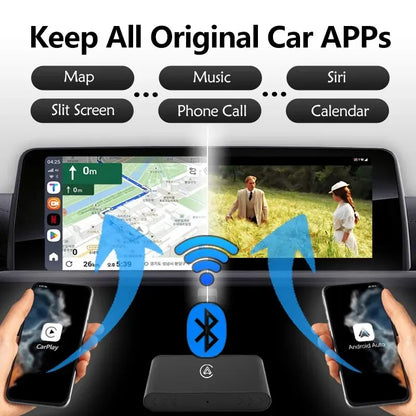 2-in-1 Wireless CarPlay & Android Auto Adapter by HitMyNeed