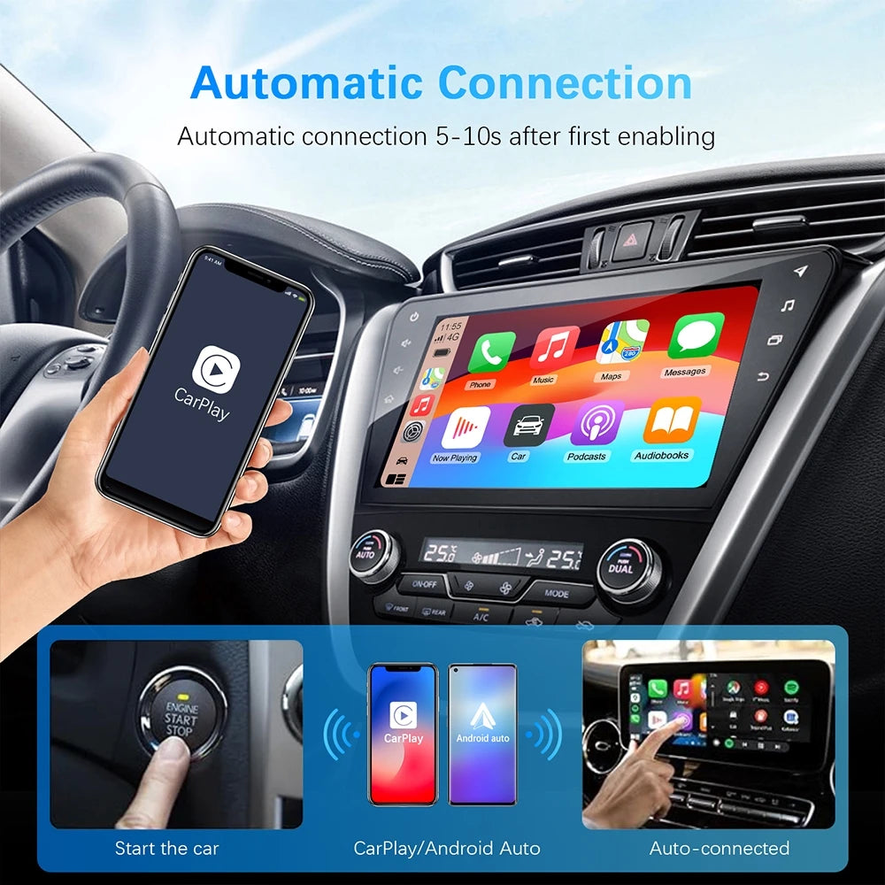 2-in-1 Wireless CarPlay & Android Auto AI Box Adapter by HitMyNeed
