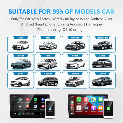 2-in-1 Wireless CarPlay & Android Auto AI Box Adapter by HitMyNeed