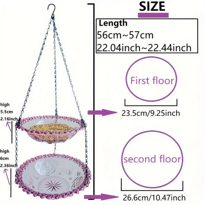 2-Layer Hanging Bird Feeder and Suspended Bird Bath by HitMyNeed