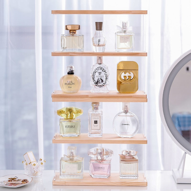 2-Layer Wood and Acrylic Perfume Display Stand by HitMyNeed