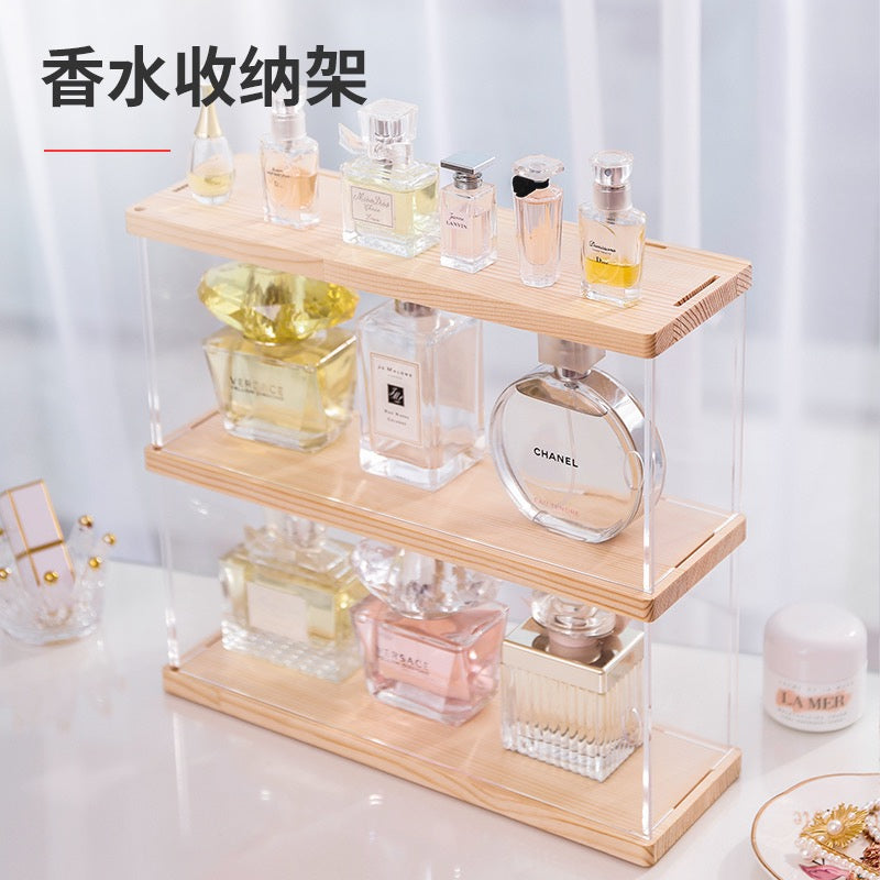 2-Layer Wood and Acrylic Perfume Display Stand by HitMyNeed