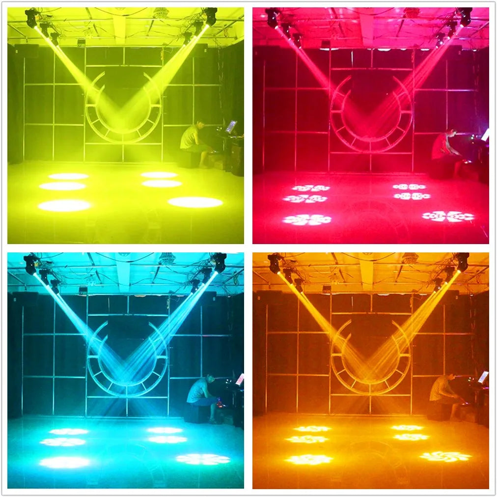 2-Pack 60W Mini LED DMX Gobo Moving Head Spot Lights by HitMyNeed
