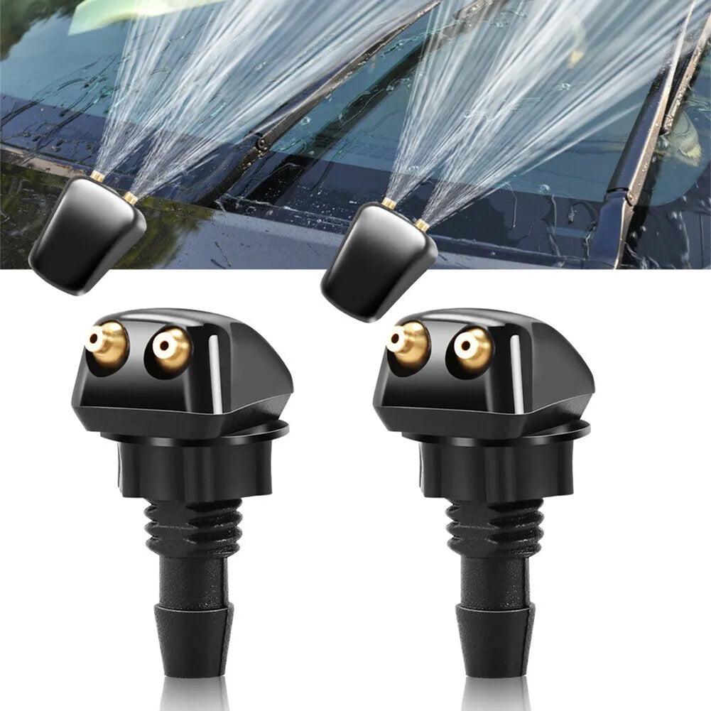 2-Pack Dual-Hole Windshield Washer Spray Nozzles by HitMyNeed