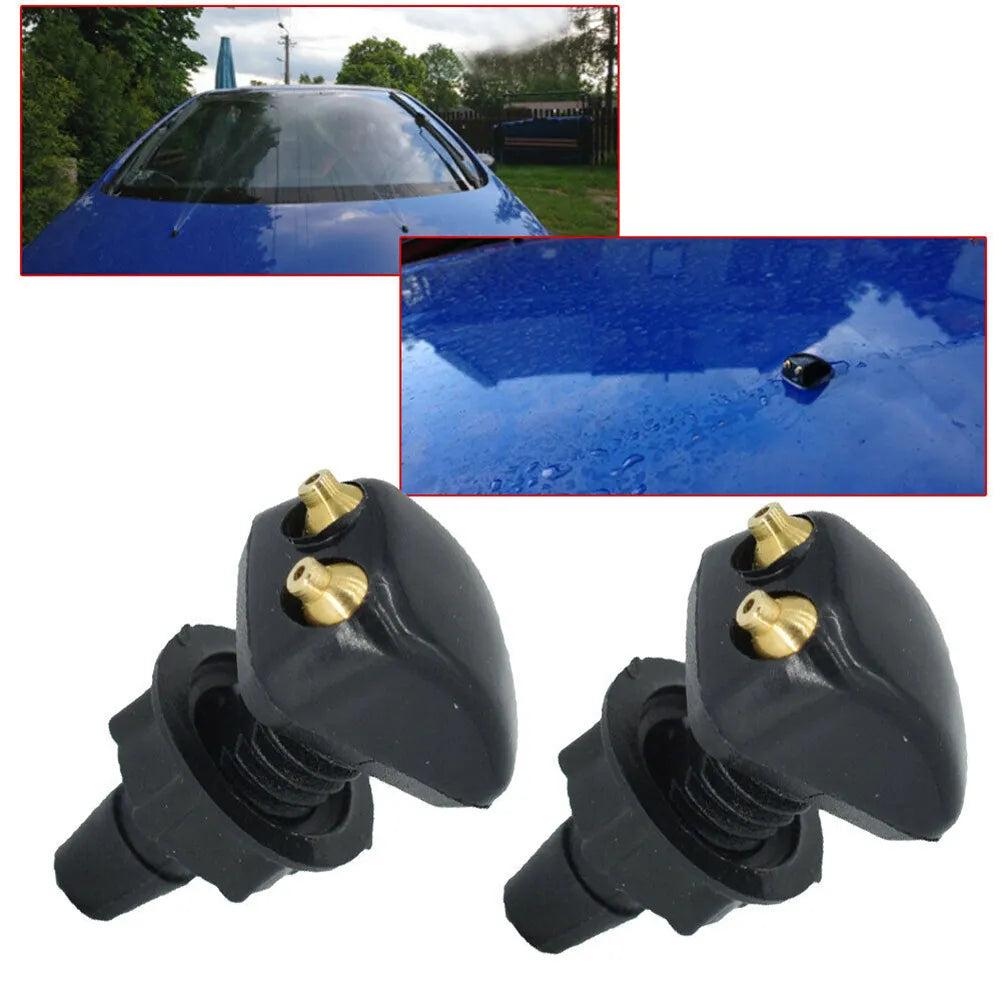 2-Pack Dual-Hole Windshield Washer Spray Nozzles by HitMyNeed