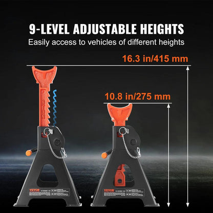 2 pcs Jack Stands 3T or 6T Double Locking Adjustable by HitMyNeed