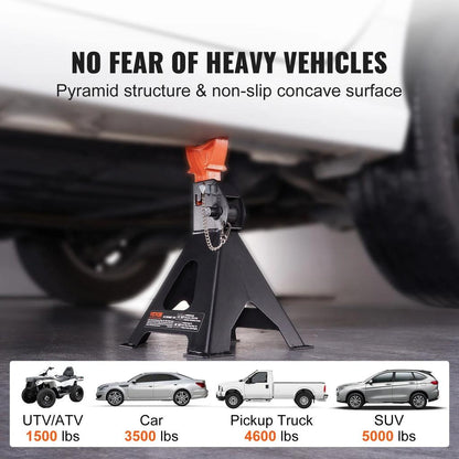 2 pcs Jack Stands 3T or 6T Double Locking Adjustable by HitMyNeed