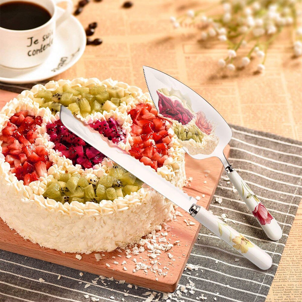 2-Piece Stainless Steel Cake Knife and Server Set by HitMyNeed