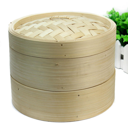2 Tier Bamboo Steamer Basket 20cm by HitMyNeed