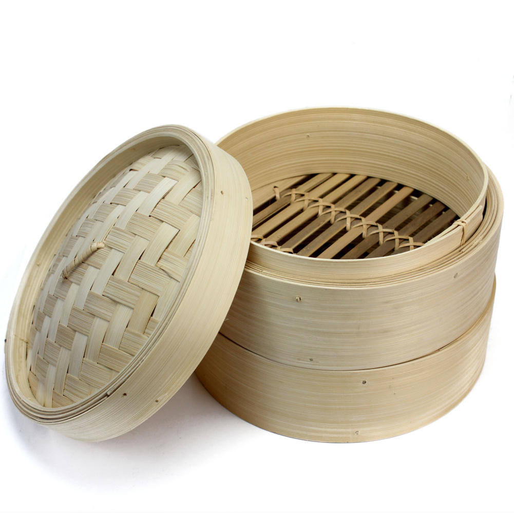 2 Tier Bamboo Steamer Basket 20cm by HitMyNeed