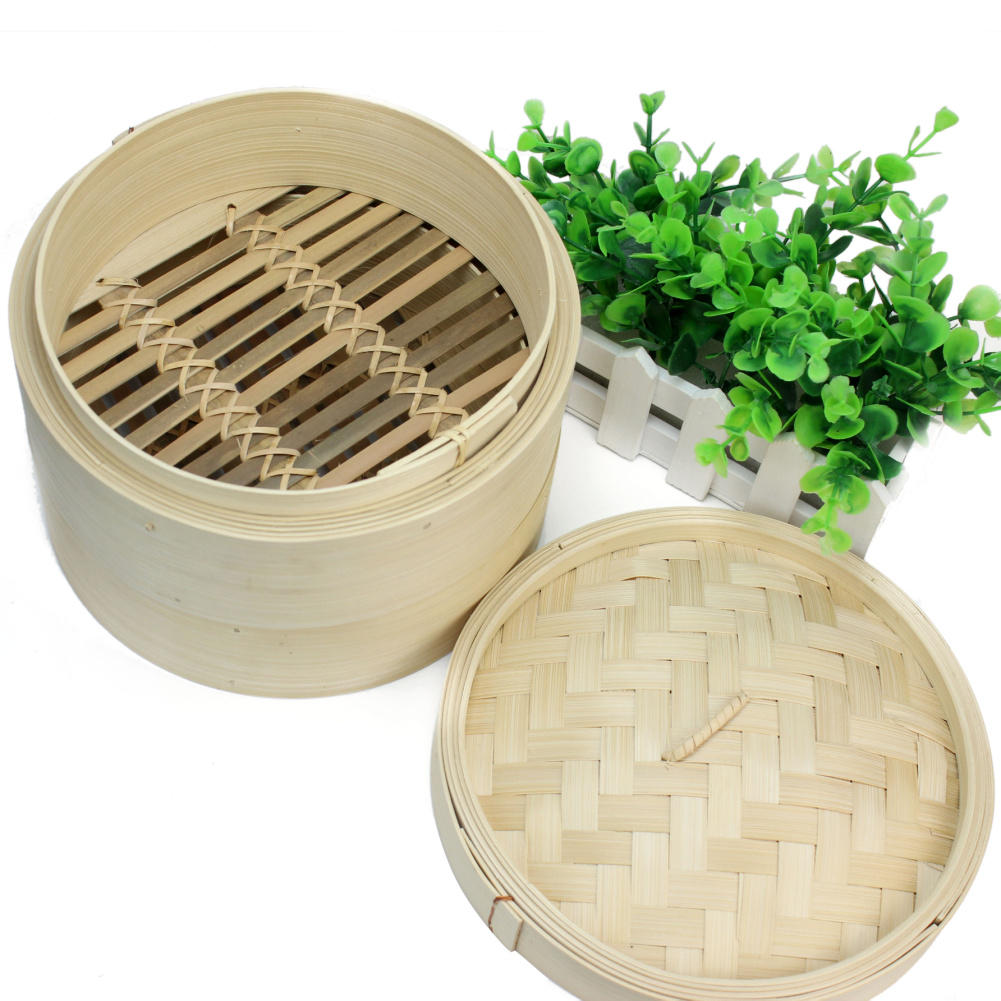 2 Tier Bamboo Steamer Basket 20cm by HitMyNeed