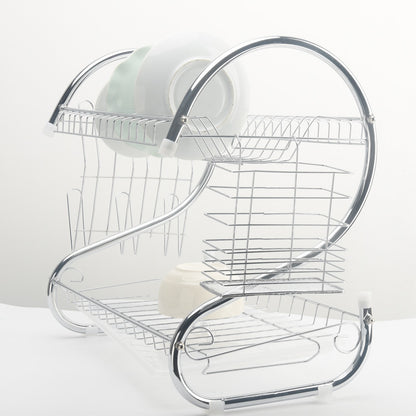 2-Tier Dish Drying Rack Organizer with Utensil Holder by HitMyNeed