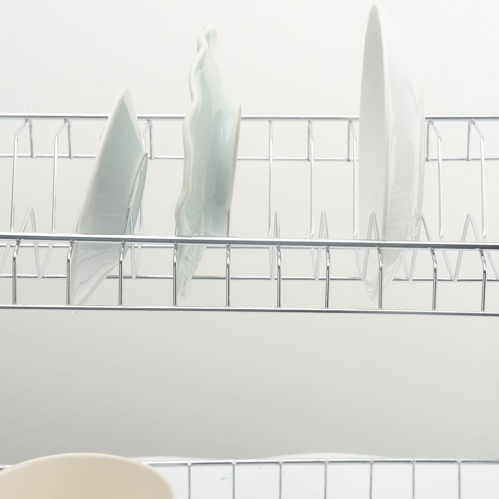 2-Tier Dish Drying Rack Organizer with Utensil Holder by HitMyNeed