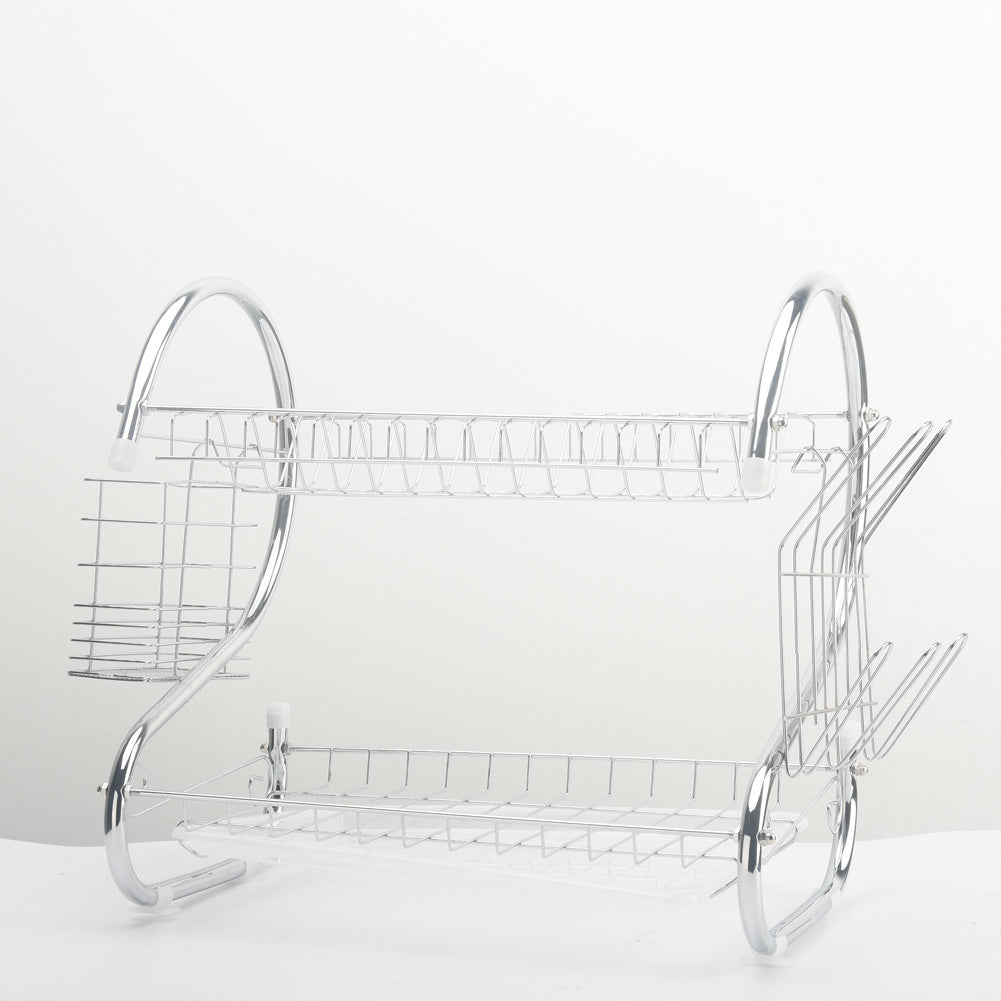 2-Tier Dish Drying Rack Organizer with Utensil Holder by HitMyNeed