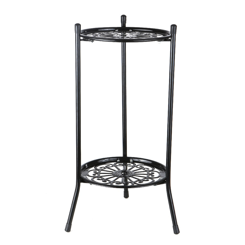 2-Tier Metal Floor Plant Stand for Indoor & Outdoor by HitMyNeed