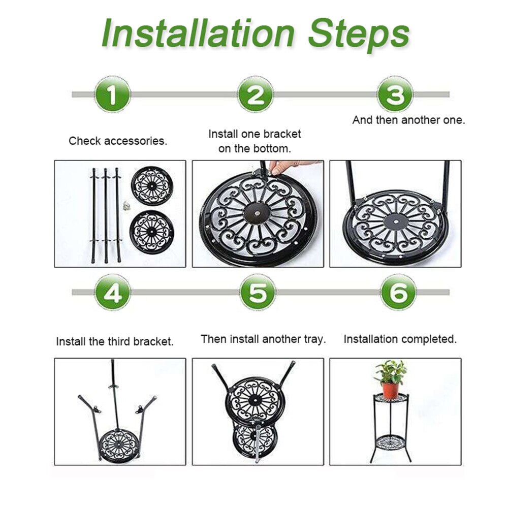 2-Tier Metal Floor Plant Stand for Indoor & Outdoor by HitMyNeed