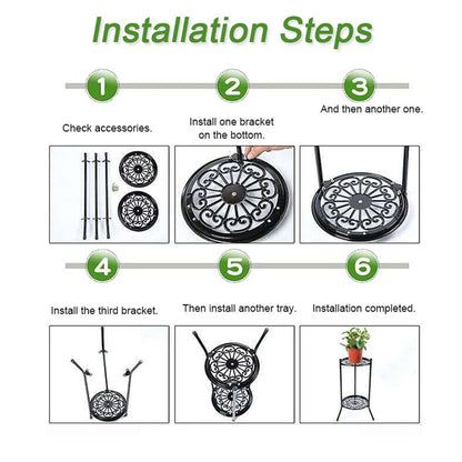 2-Tier Metal Floor Plant Stand for Indoor & Outdoor by HitMyNeed