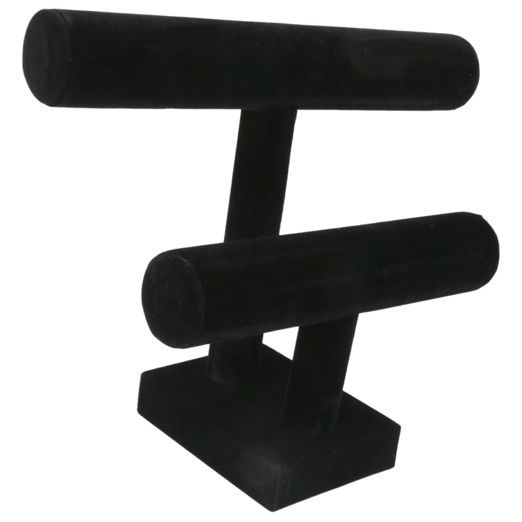 2 Tier T Bar Velvet Bracelet and Necklace Stand by HitMyNeed