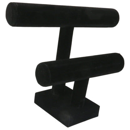 2 Tier T Bar Velvet Bracelet and Necklace Stand by HitMyNeed