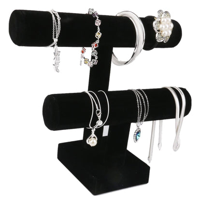 2 Tier T Bar Velvet Bracelet and Necklace Stand by HitMyNeed
