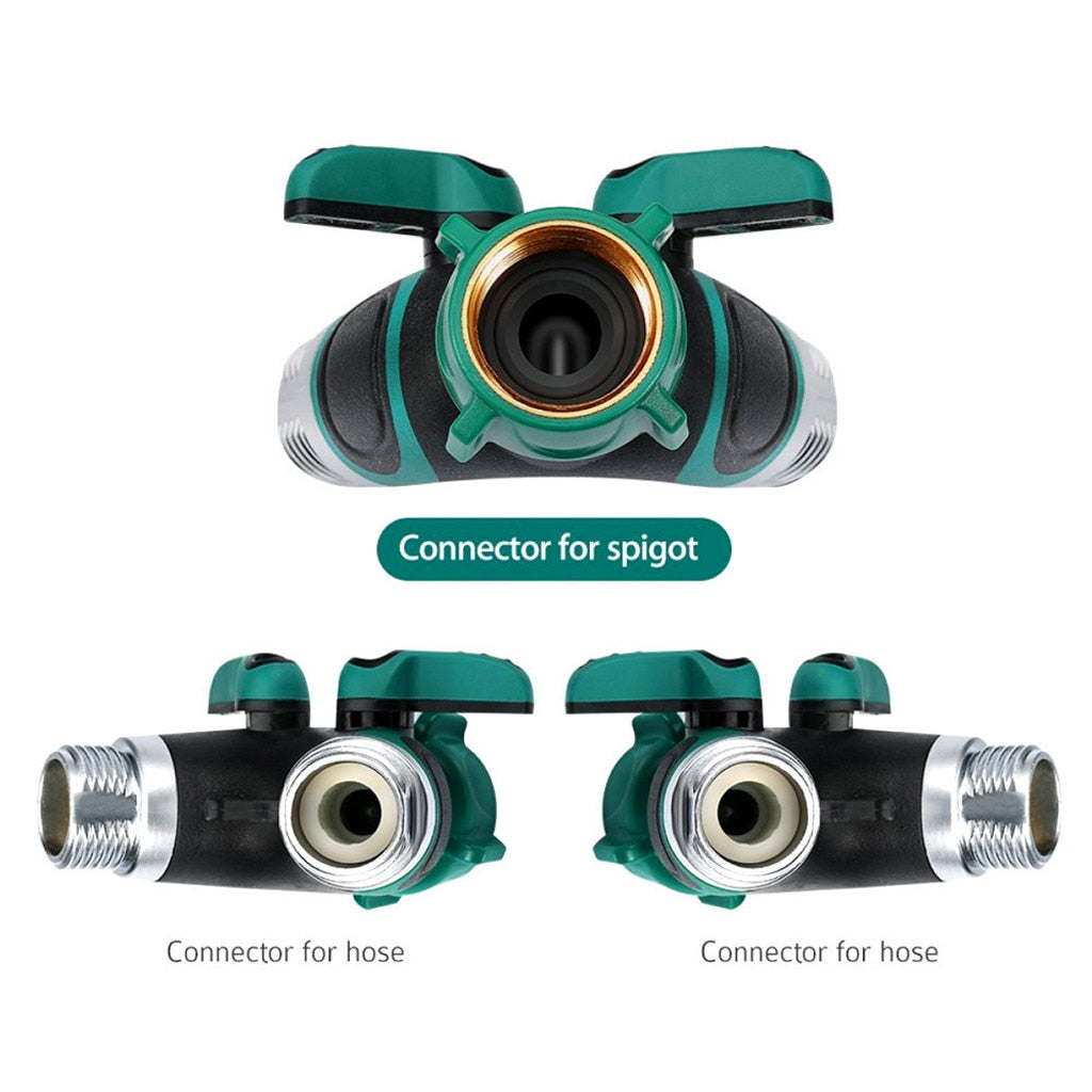 2-Way Garden Hose Splitter with Individual Valves by HitMyNeed