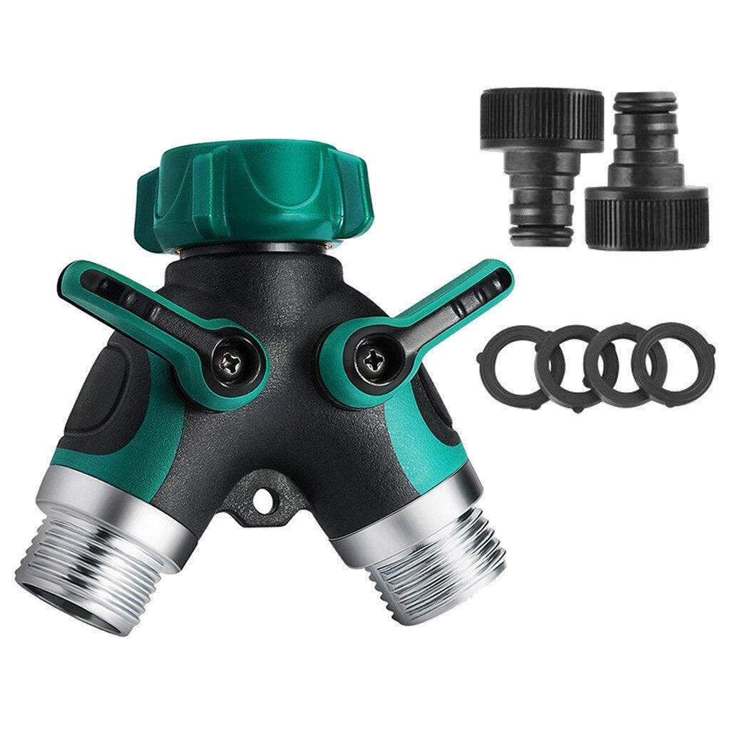 2-Way Garden Hose Splitter with Individual Valves by HitMyNeed