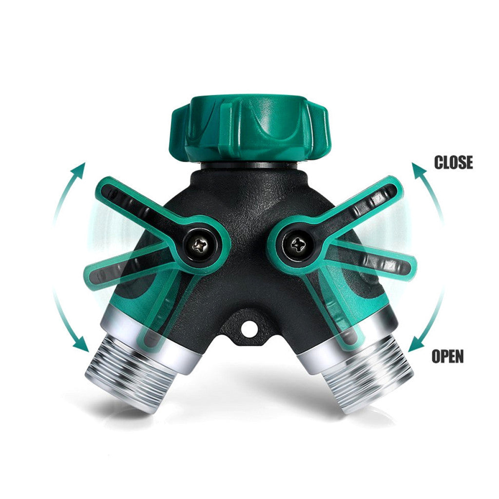 2-Way Garden Hose Splitter with Individual Valves by HitMyNeed