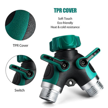 2-Way Garden Hose Splitter with Individual Valves by HitMyNeed