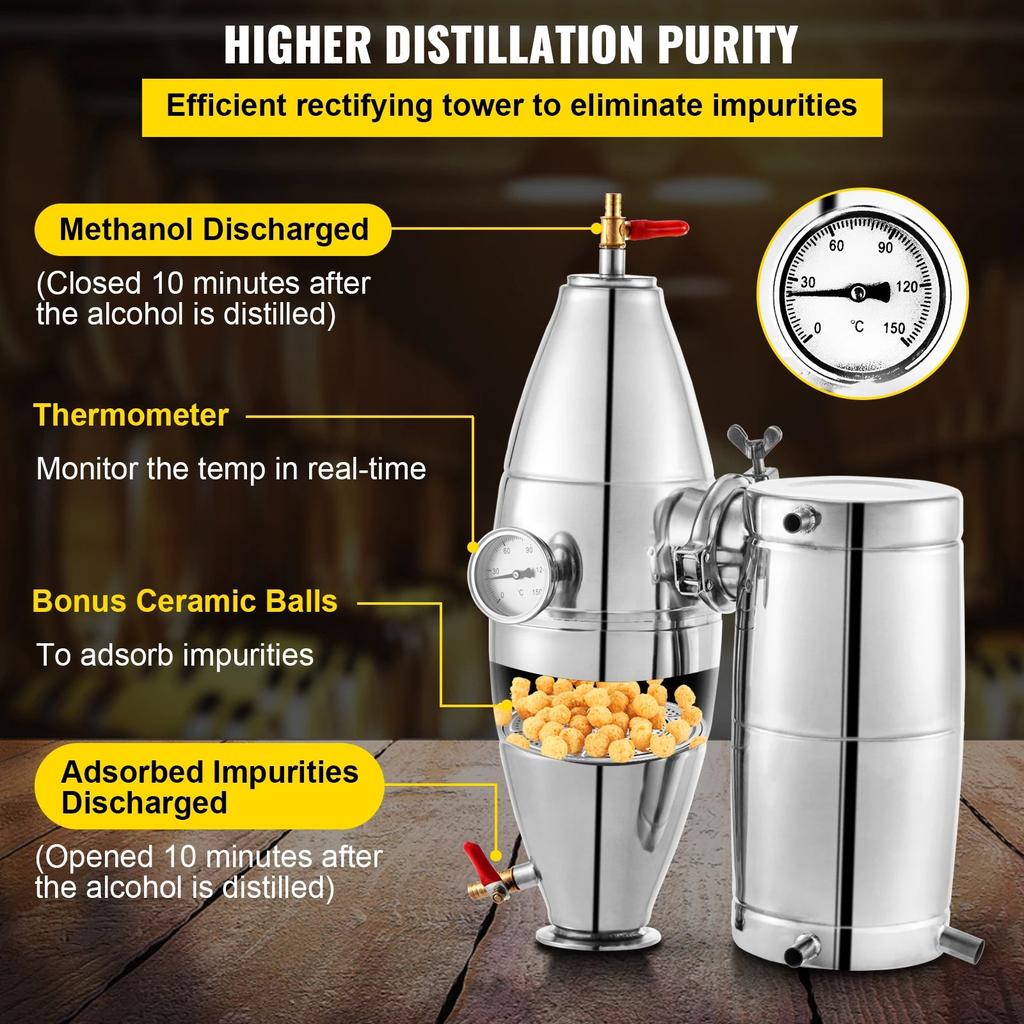 20-70L Stainless Steel Alcohol Distiller Kit by HitMyNeed