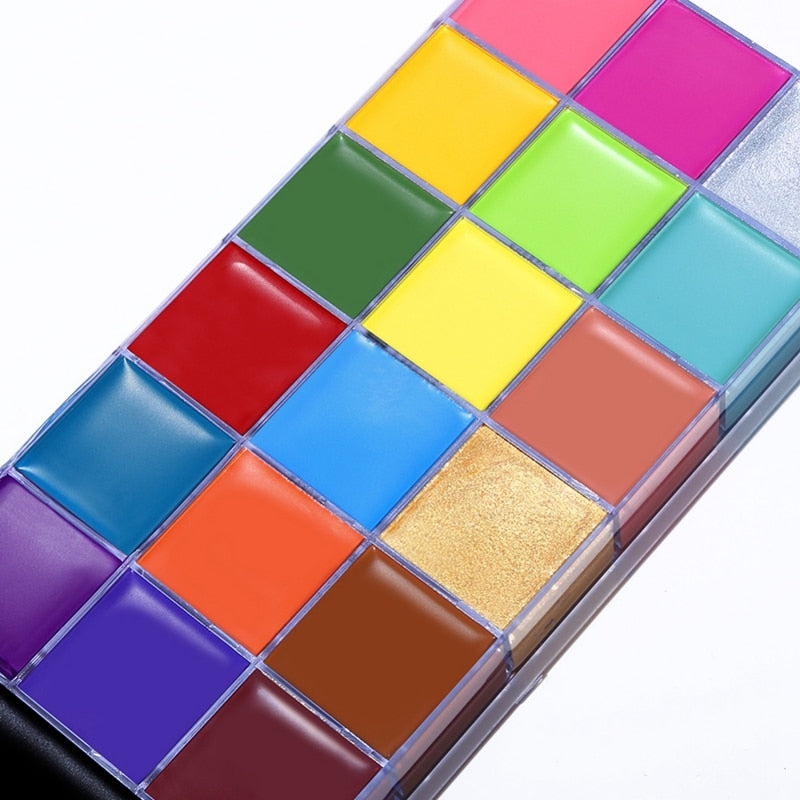 20-Color Face Paint Palette for Party Makeup by HitMyNeed