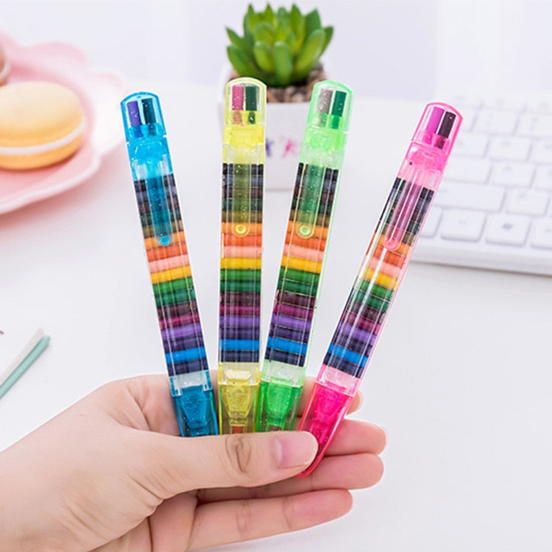 20-Color Oil Pastel Pen for Drawing & Coloring by HitMyNeed