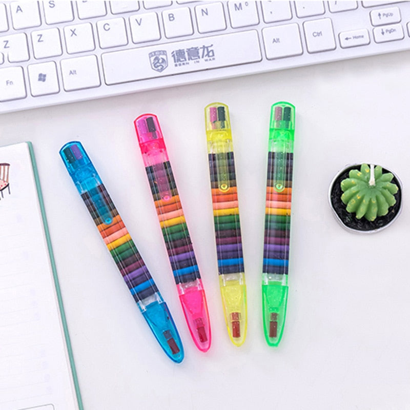20-Color Oil Pastel Pen for Drawing & Coloring by HitMyNeed
