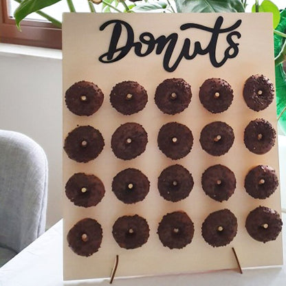 20-Hole Wooden Donut Display Stand with Pegs by HitMyNeed