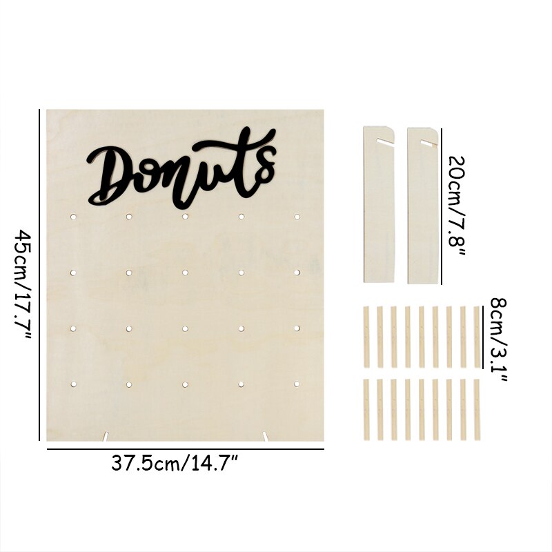 20-Hole Wooden Donut Display Stand with Pegs by HitMyNeed