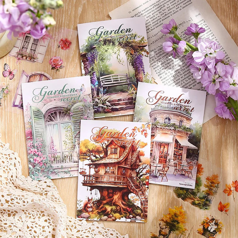 20 Sheets Vintage Log Cabin PET Sticker Book by HitMyNeed