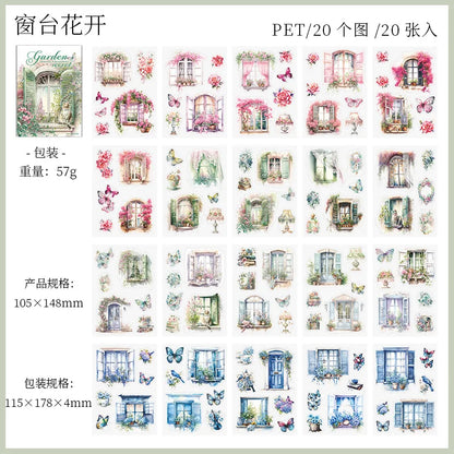 20 Sheets Vintage Log Cabin PET Sticker Book a by HitMyNeed