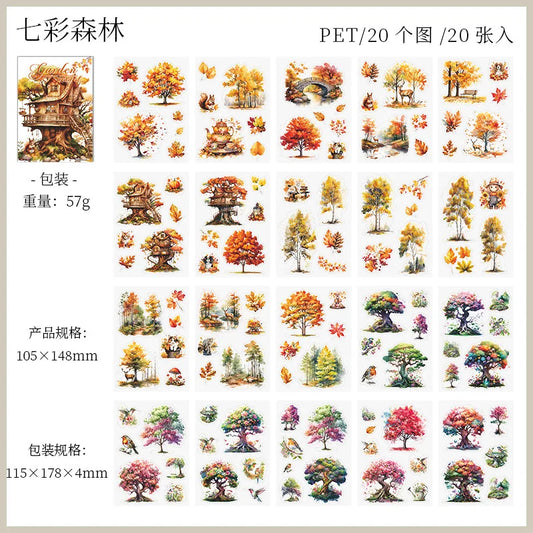 20 Sheets Vintage Log Cabin PET Sticker Book b by HitMyNeed