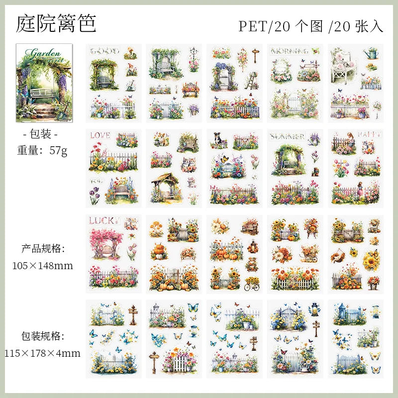 20 Sheets Vintage Log Cabin PET Sticker Book c by HitMyNeed