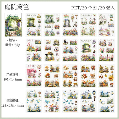 20 Sheets Vintage Log Cabin PET Sticker Book c by HitMyNeed