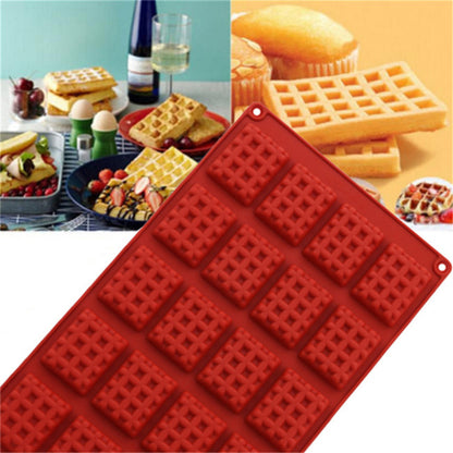 20-Slot Non-Stick Silicone Waffle Mold Tray by HitMyNeed