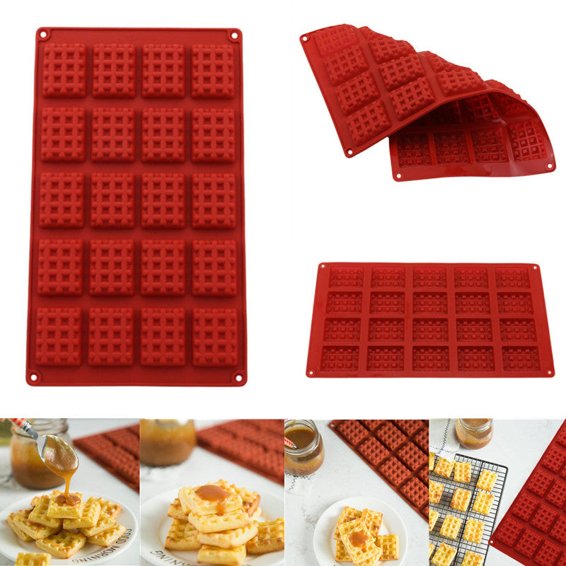 20-Slot Non-Stick Silicone Waffle Mold Tray by HitMyNeed