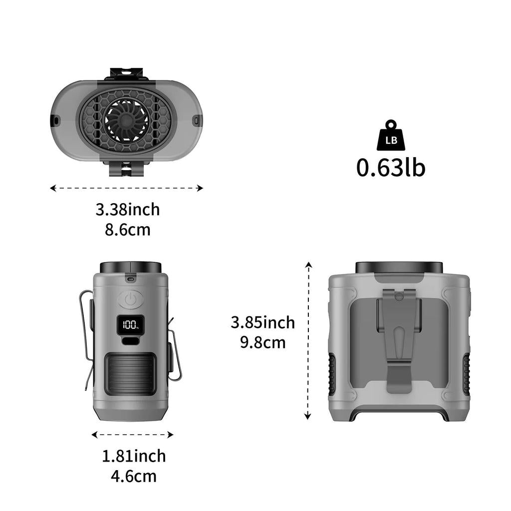 20000mAh Outdoor Waist & Neck Fan with Power Bank by HitMyNeed