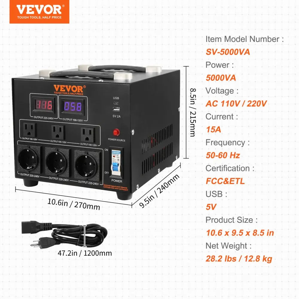 2000W-5000W Step Up Down Voltage Converter 110V/220V by HitMyNeed