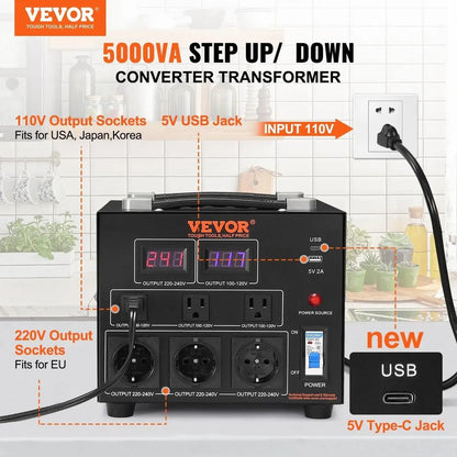 2000W-5000W Step Up Down Voltage Converter 110V/220V by HitMyNeed