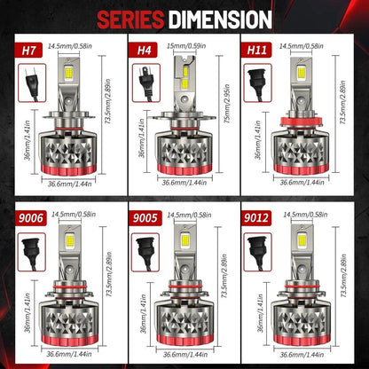 2000W CANBUS Car LED Headlight Bulbs 6000K 12-48V h7 by HitMyNeed