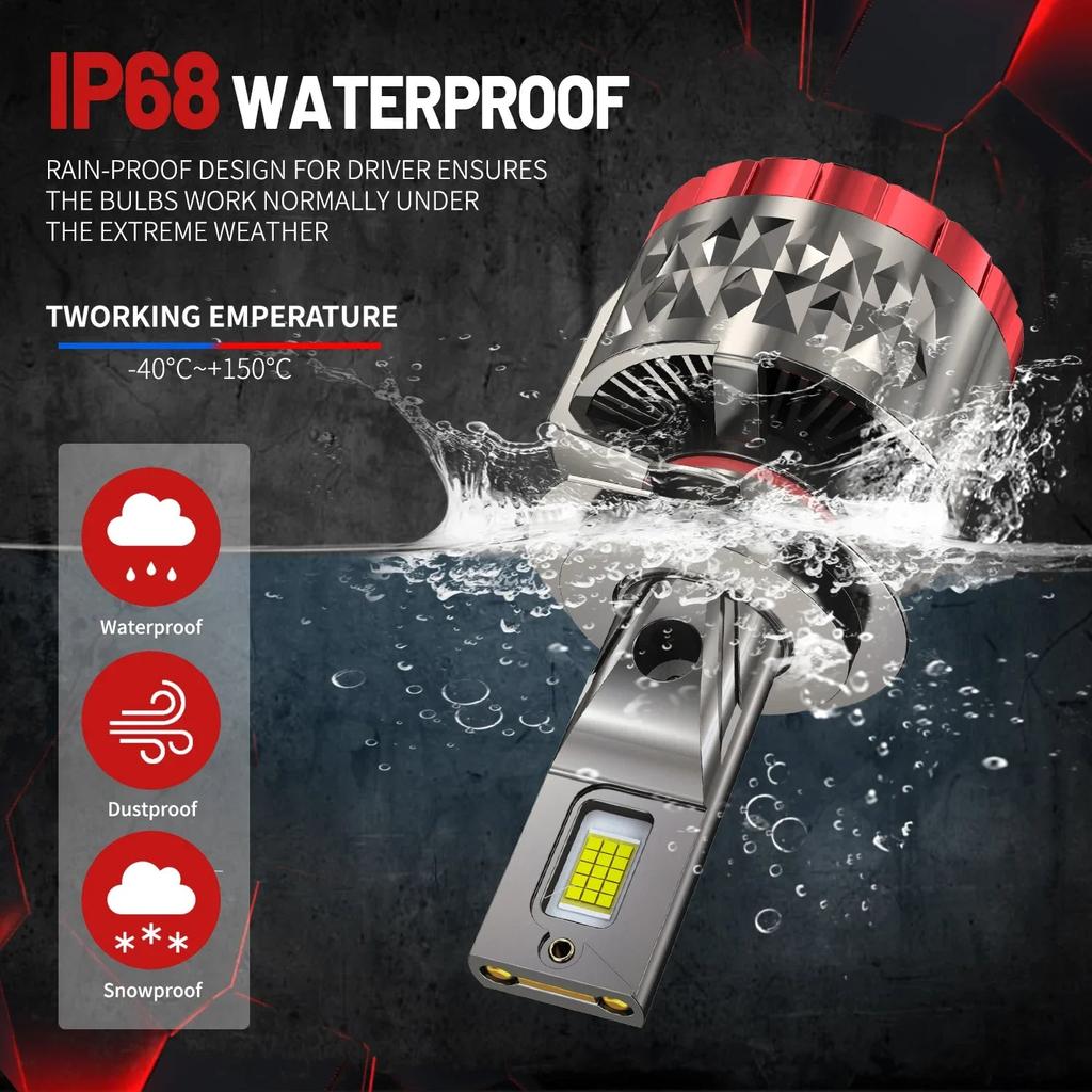 2000W CANBUS Car LED Headlight Bulbs 6000K 12-48V h8-h9-h11 by HitMyNeed