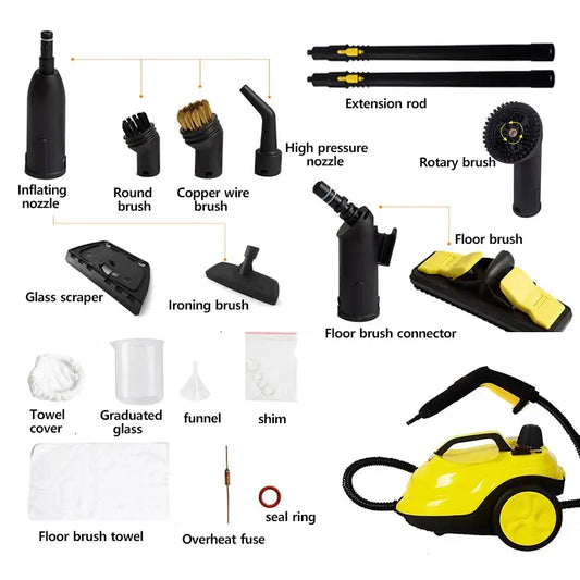 2000W Multi-Function High Temperature Steam Cleaner yellow by HitMyNeed